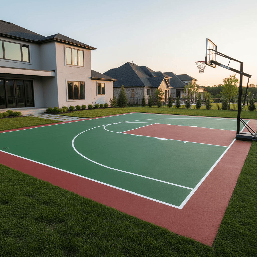 Acrylic-Coated Concrete basketball court surface
